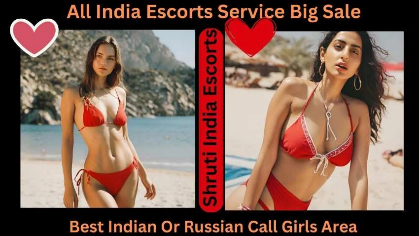 Photo of 2 girls created by AI. Wearing red dress and getting photographed at the beach for Delhi escorts